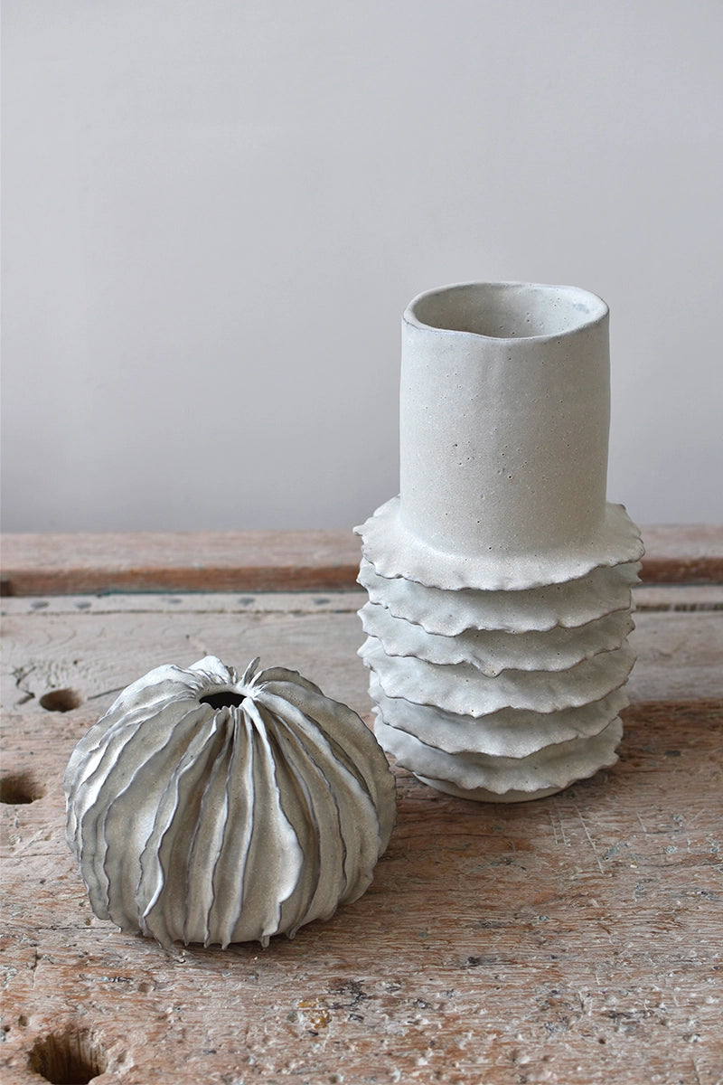 Handmade stoneware beachy vases by OWO Ceramics