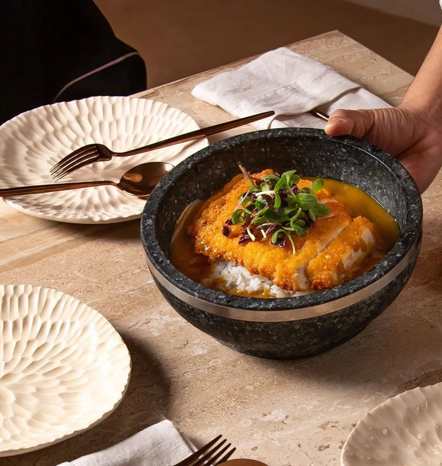 Custom pottery dinnerware for Qatar's restaurant Soy by Sato