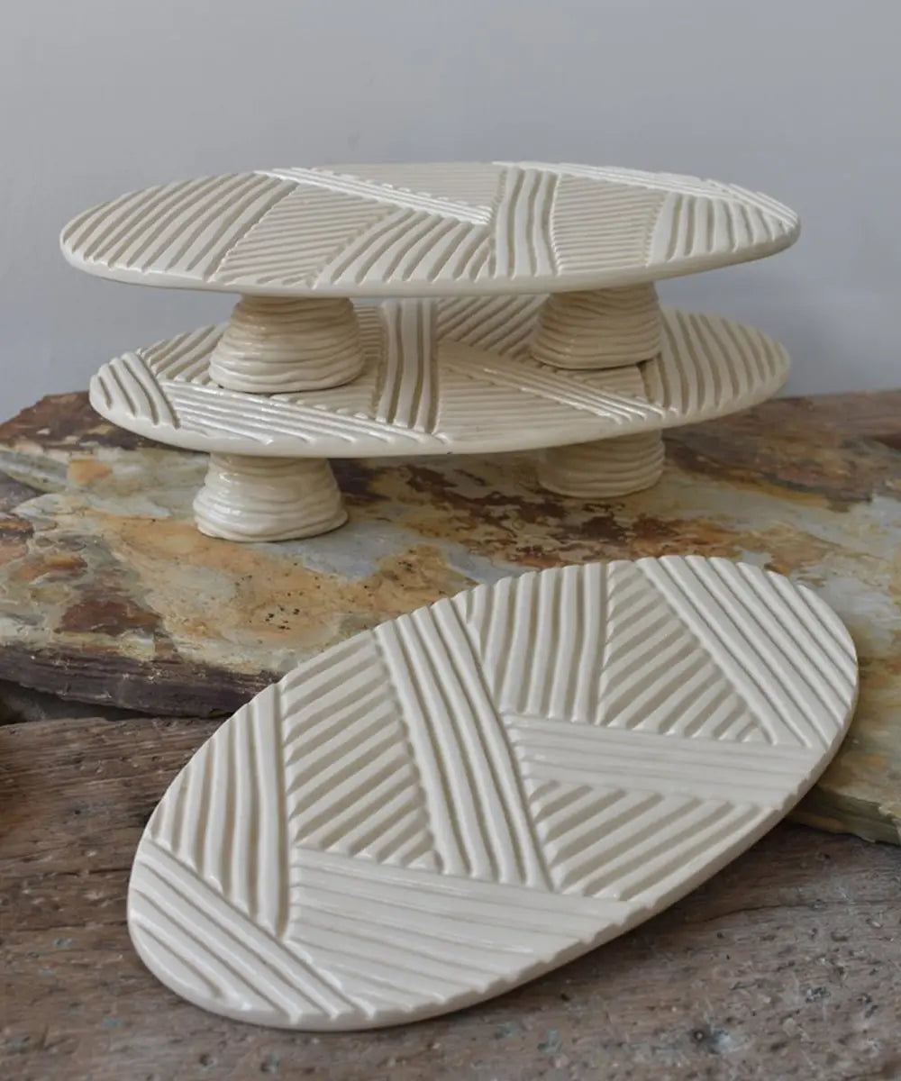 Customized pottery platter by OWO Ceramics, inspired by Qatar’s landscape