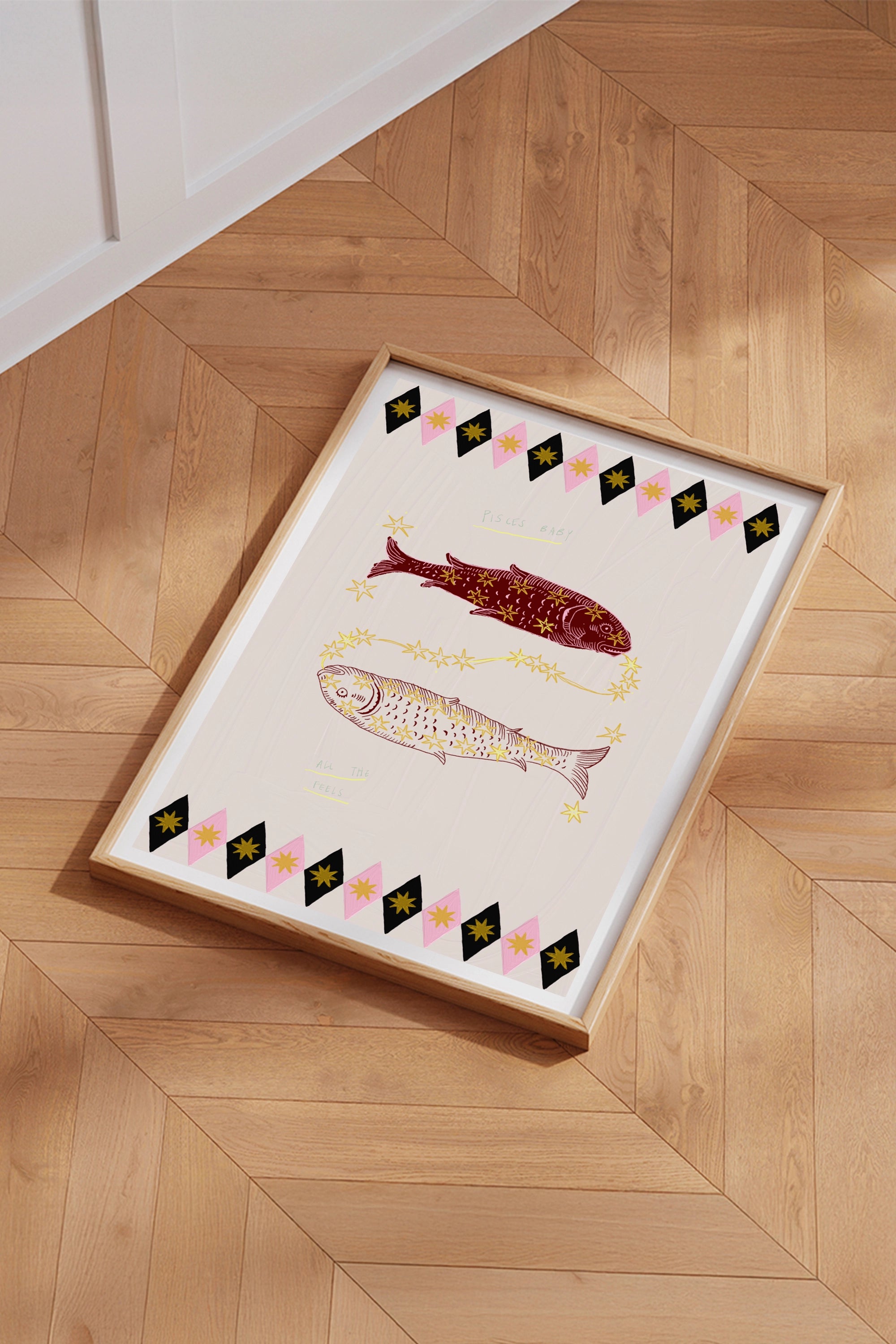 Pisces zodiac sign art poster by Leticia Gagetti