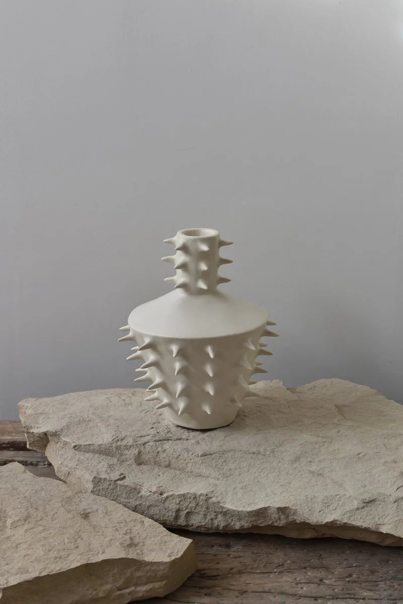 Handmade decorative flower vase with spikes by OWO Ceramics