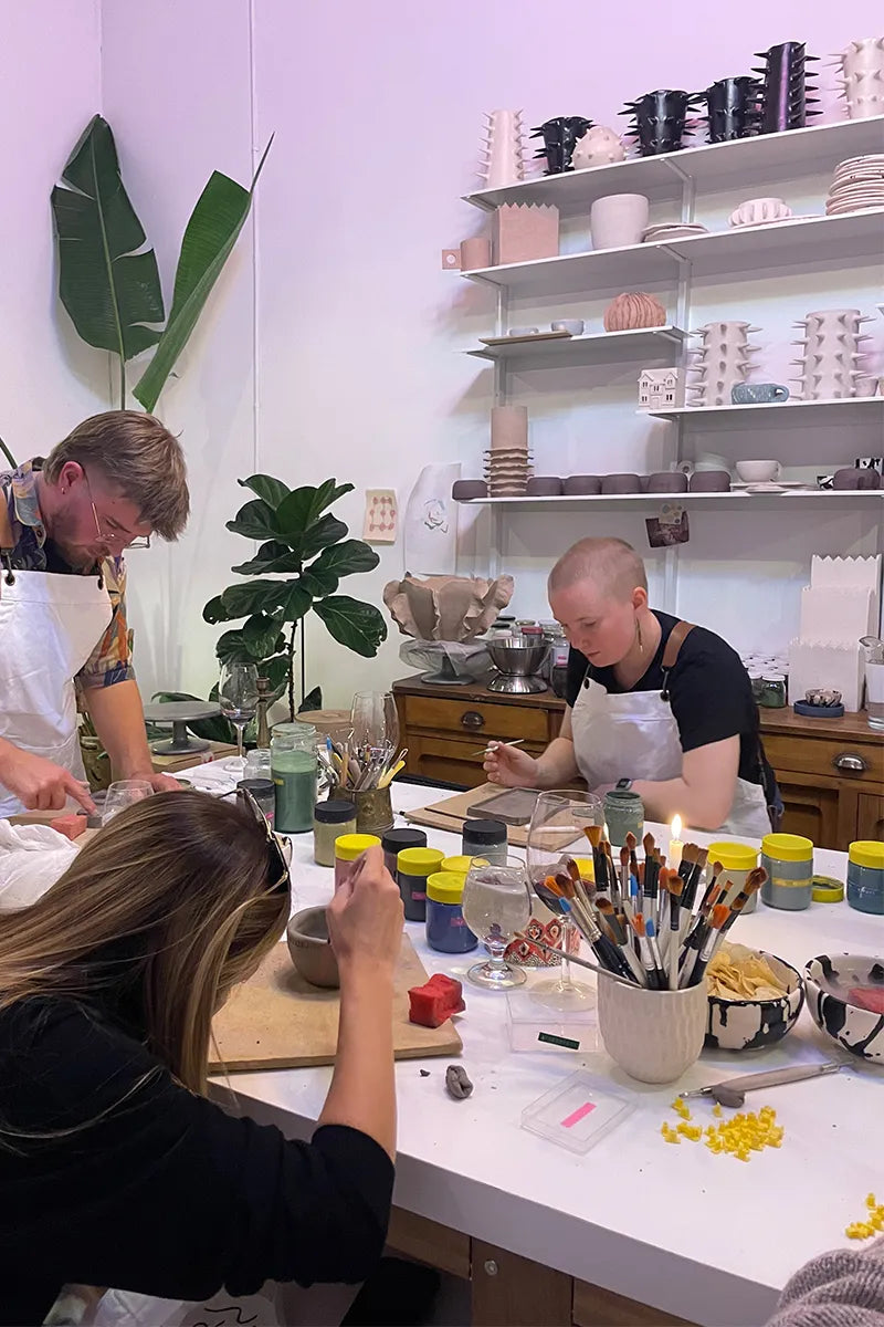 Wine & pottery class in Buenos Aires at OWO Ceramics Studio