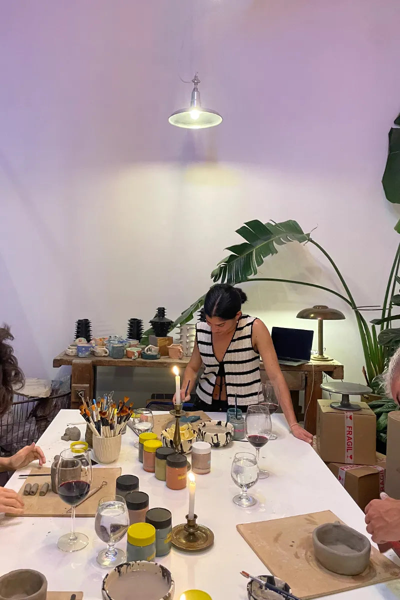 Wine & pottery class in Buenos Aires at OWO Ceramics Studio