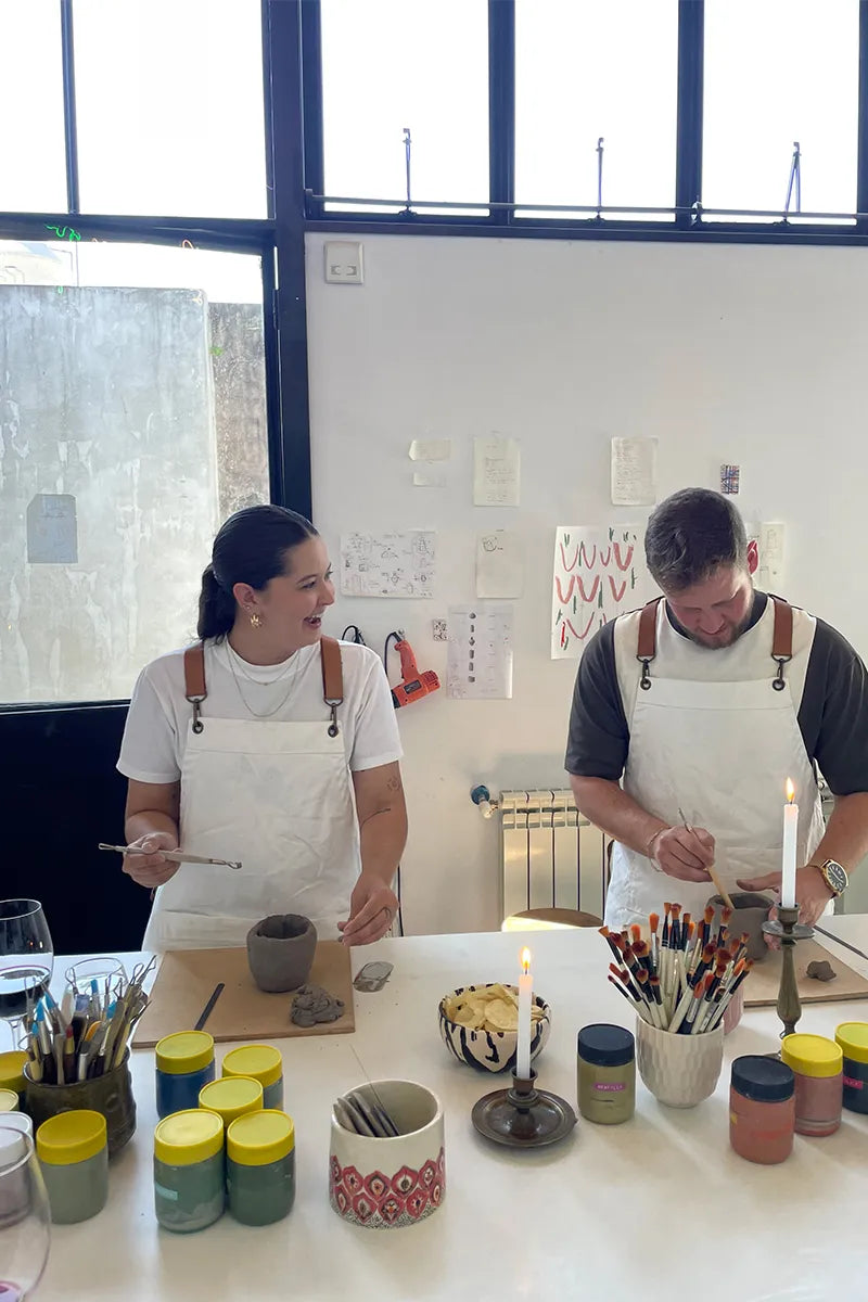 Wine & pottery class in Buenos Aires at OWO Ceramics Studio